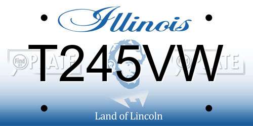 T245VW Illinois License Plate