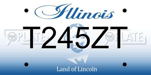 T245ZT Illinois License Plate
