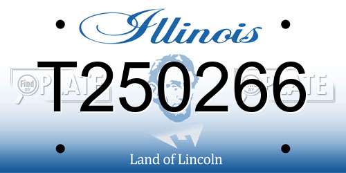 T250266 Illinois License Plate