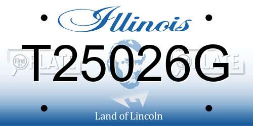 T25026G Illinois License Plate