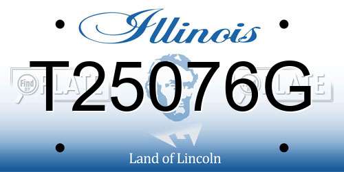 T25076G Illinois License Plate