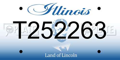 T252263 Illinois License Plate