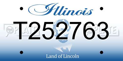 T252763 Illinois License Plate