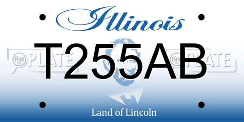 T255AB Illinois License Plate