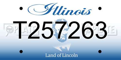 T257263 Illinois License Plate