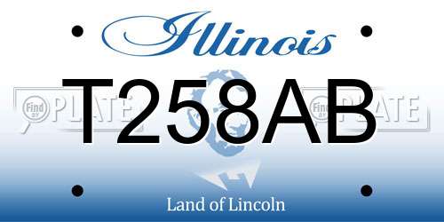 T258AB Illinois License Plate