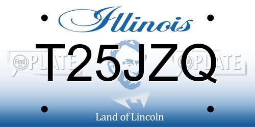 T25JZQ Illinois License Plate