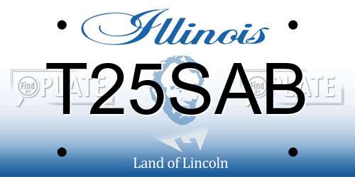 T25SAB Illinois License Plate