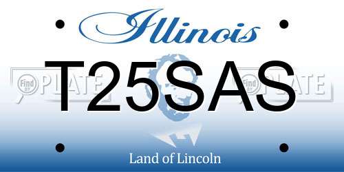 T25SAS Illinois License Plate
