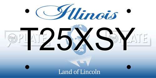 T25XSY Illinois License Plate