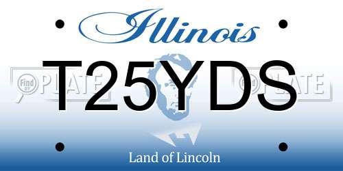T25YDS Illinois License Plate