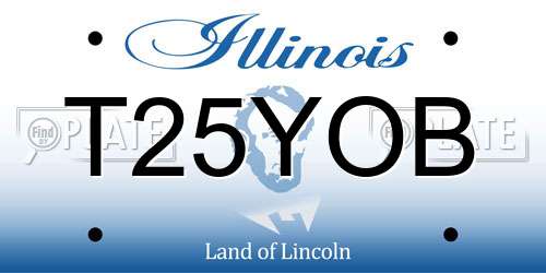 T25YOB Illinois License Plate