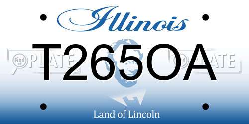 T265OA Illinois License Plate