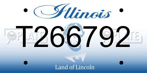 T266792 Illinois License Plate