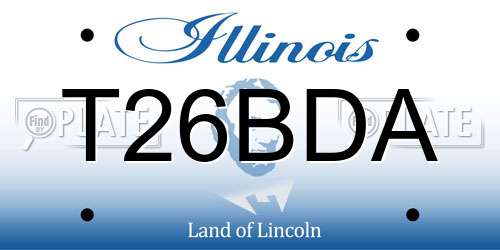 T26BDA Illinois License Plate