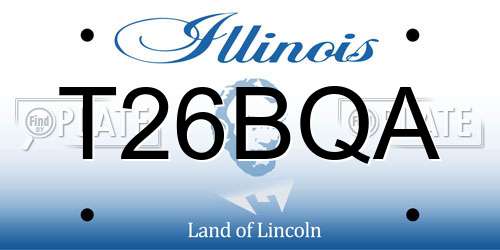 T26BQA Illinois License Plate