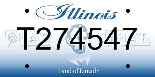 T274547 Illinois License Plate