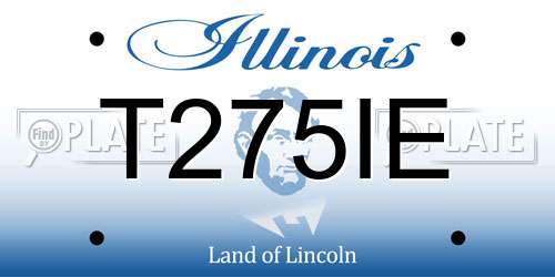 T275IE Illinois License Plate