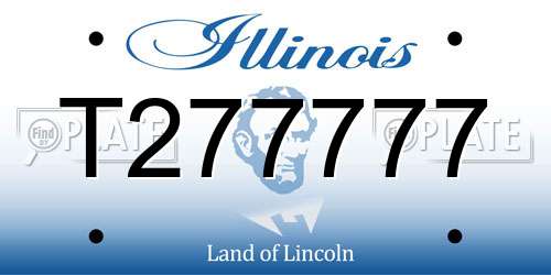 T277777 Illinois License Plate
