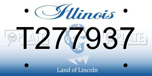 T277937 Illinois License Plate
