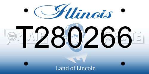 T280266 Illinois License Plate