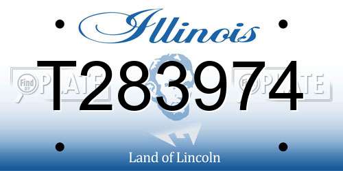 T283974 Illinois License Plate