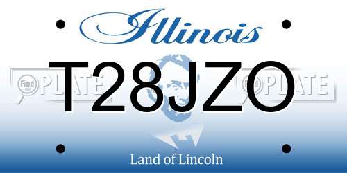 T28JZO Illinois License Plate