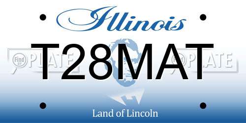 T28MAT Illinois License Plate
