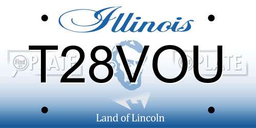 T28VOU Illinois License Plate