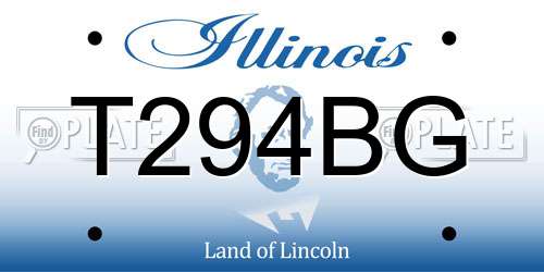 T294BG Illinois License Plate