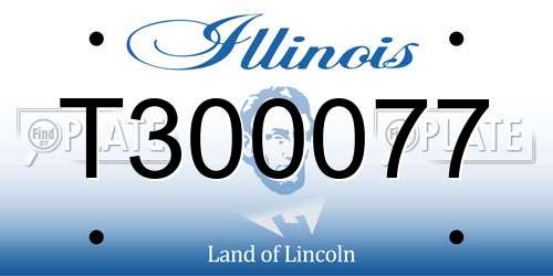 T300077 Illinois License Plate