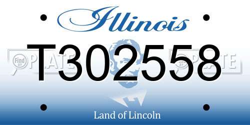 T302558 Illinois License Plate