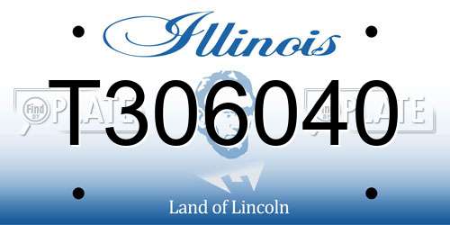 T306040 Illinois License Plate