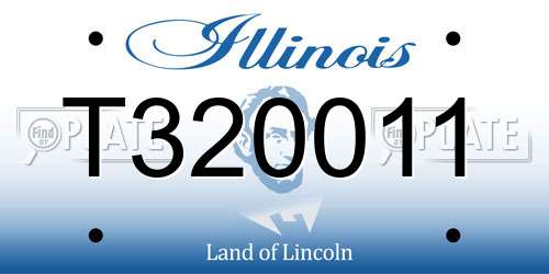 T320011 Illinois License Plate
