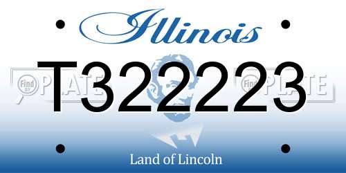 T322223 Illinois License Plate
