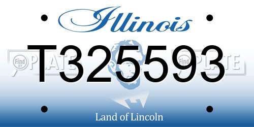 T325593 Illinois License Plate