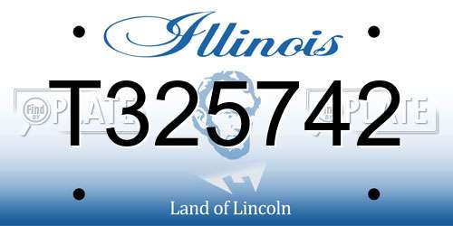 T325742 Illinois License Plate
