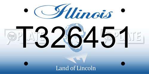 T326451 Illinois License Plate