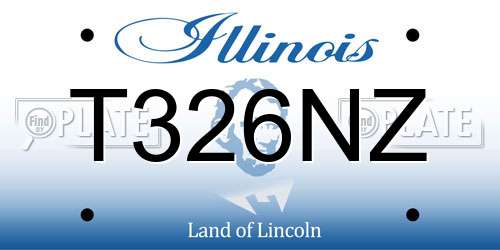 T326NZ Illinois License Plate