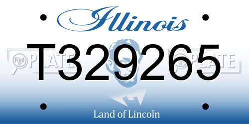T329265 Illinois License Plate