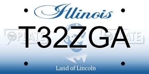 T32ZGA Illinois License Plate