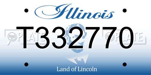 T332770 Illinois License Plate