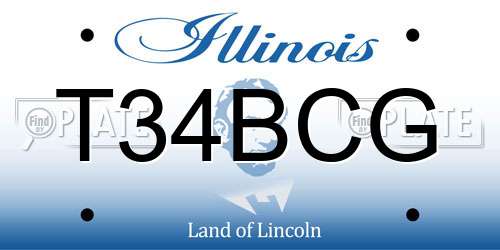 T34BCG Illinois License Plate