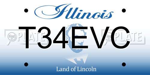 T34EVC Illinois License Plate