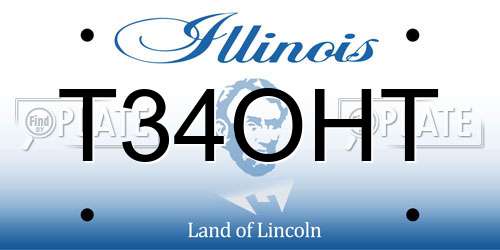 T34OHT Illinois License Plate