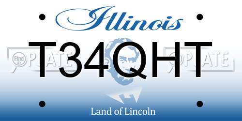 T34QHT Illinois License Plate