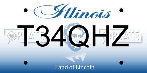 T34QHZ Illinois License Plate