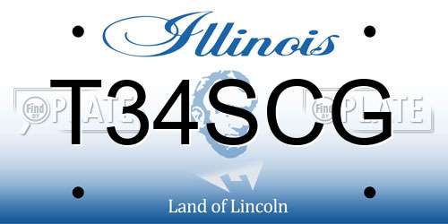 T34SCG Illinois License Plate