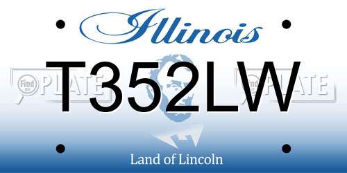 T352LW Illinois License Plate