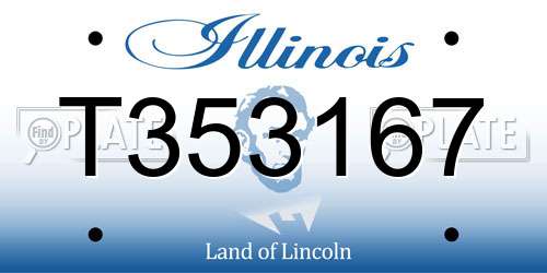 T353167 Illinois License Plate